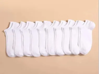 Set 10 sosete albe scurte